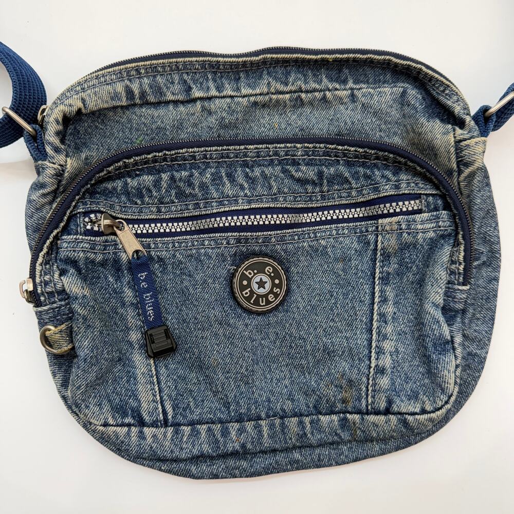 Vintage Y2K 2000s B.E. Blues Denim Jean Shoulder Bag - Picture 2 of 6